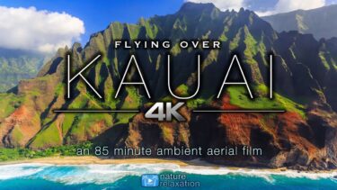 FLYING OVER KAUAI (4K) Hawaii’s Garden Island | Ambient Aerial Film + Music for Stress Relief 1.5HR